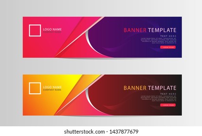 Banners with colorful red, purple and brown color geometric background . Vector illustrations. Web banner, Flyer and Brochure. 