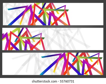 Banners with colorful symbols, vector