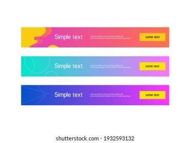 Banners for contextual advertising in search engines. Minimalistic design of horizontal advertising banners. Gradient bright colored banners. Vector banners.