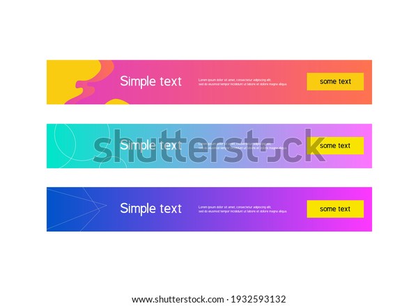 Banners for contextual advertising in
search engines. Minimalistic design of horizontal advertising
banners. Gradient bright colored banners. Vector
banners.