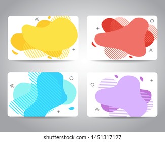Banners, credit cards, voucher, certificate or gift cards set with colorful abstract design background. Vector image