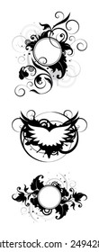 banners with decorative elements on a white background
