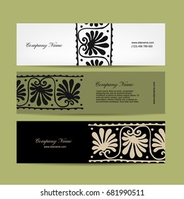 Banners design, ethnic floral ornament