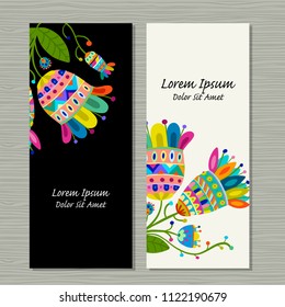 Banners design, floral background