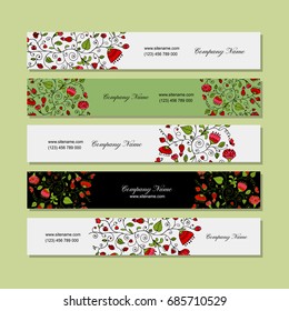 Banners design, floral background