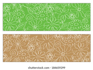 banners design with flowers