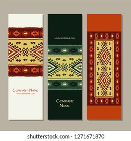 Banners design, folk ornament