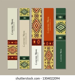 Banners design, folk ornament