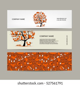 Banners design, foxy tree