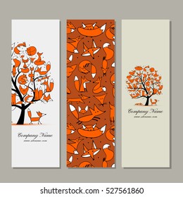 Banners design, foxy tree