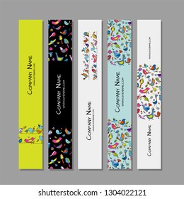 Banners design, funny birds background