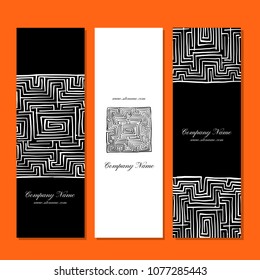 Banners design, labyrinth square