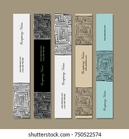 Banners design, labyrinth square
