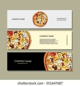 Banners design with pizza sketch