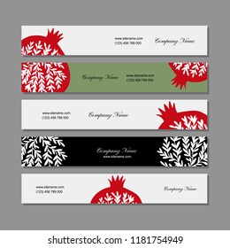 Banners design, pomegranate background