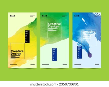 banners diseño conjunto de vectores de acuarela, portada, pincel abstracto de afiches, plantilla web de diseño de banners abstractos, conjunto de banners web creativos, Banner comercial, presentación. diseño de folletos, volantes.