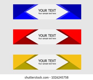 banners of different colors with text on white background
