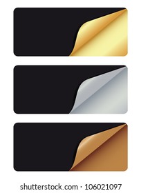 Banners with different corner and place for your text. vector illustration