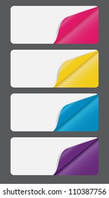 Banners with different corner and place for your text. vector illustration