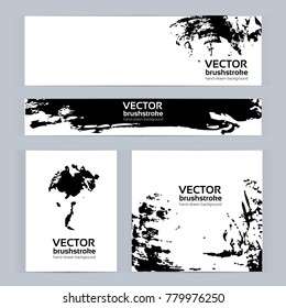 Banners of different sizes with brush strokes vector background