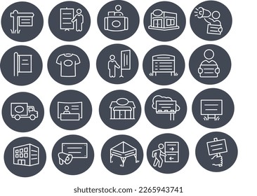 Banners, Displays and Signs icons vector design