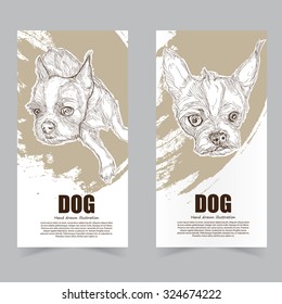 Banners of Dog. drawing vector style.
