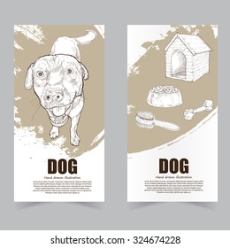 Banners of Dog. drawing vector style.