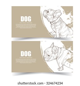 Banners of Dog. drawing vector style.