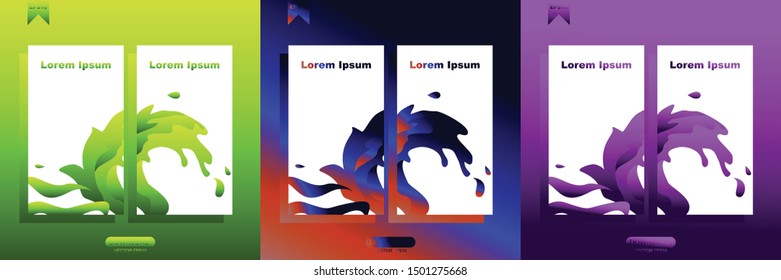 Banners with dynamic modern concept. Vector template design with editable text