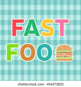 Banners of fast food design.Burger in flat style. Elements on the theme of the restaurant business. Vector illustration.