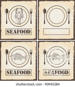 Banners with fish and lobster