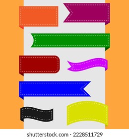 Pancartas y banderas. Bandera de plegado retro, bandera vintage y banner curvo conjunto de vector plano aislado. Cintas decorativas.
