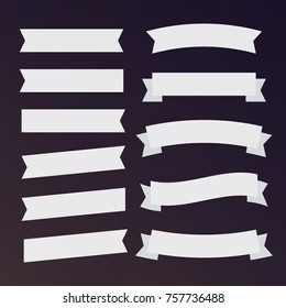 Banners flat isolated. Ribbons banners. Decor vector flat