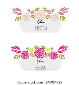 banners, floral frames