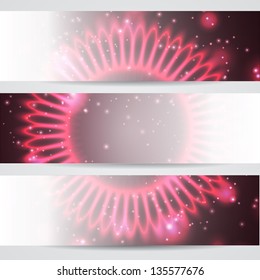 Banners with flower space background