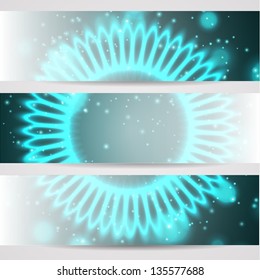 Banners with flower space background