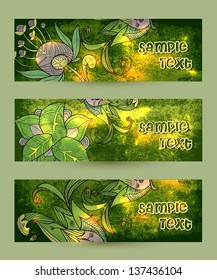 banners with flowers.