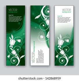 Banners With Flowers. Vector Backgrounds.