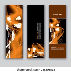 Banners With Flowers. Vector Design. Eps10.