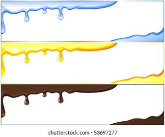 banners with flowing drops