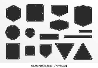 Banners frames with metal screw - Isolated Vector Illustration