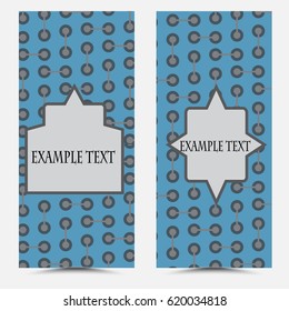 banners with geometric lines and circles with frame for text. Space for your text. Invitation template card design