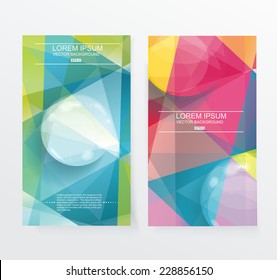 Banners with glass bubble on abstract geometric 3D background. Vector illustration. 