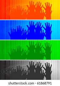 banners with hands