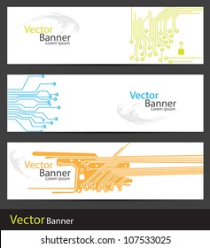 Banners having three different circuit designs on it (Vector EPS10).