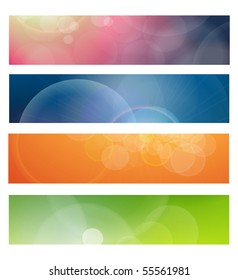 Banners, headers abstract lights, vector.