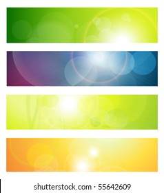 Banners, headers abstract lights, vector.