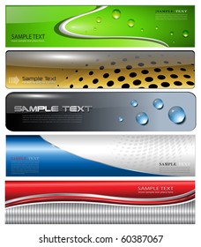 Banners, headers colorful collection, vector.