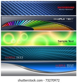 Banners, headers colorful internet backgrounds set, vector.