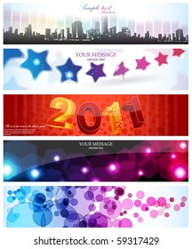 Banners, headers glossy set, vector.